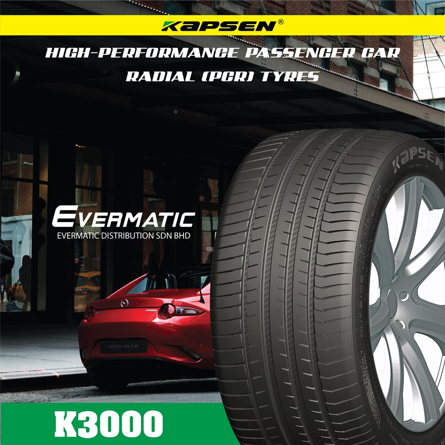 Kapsen K3000|High-Performance Passenger PCR Tyres|EVERMATIC